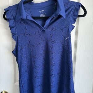 Women's Blue Lace Sleeveless Top